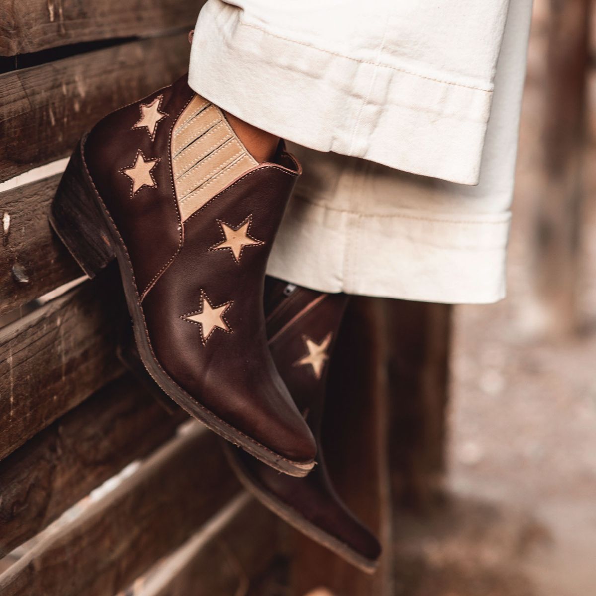 URCO - Bota Vaquera Mujer Cuero Café Urco