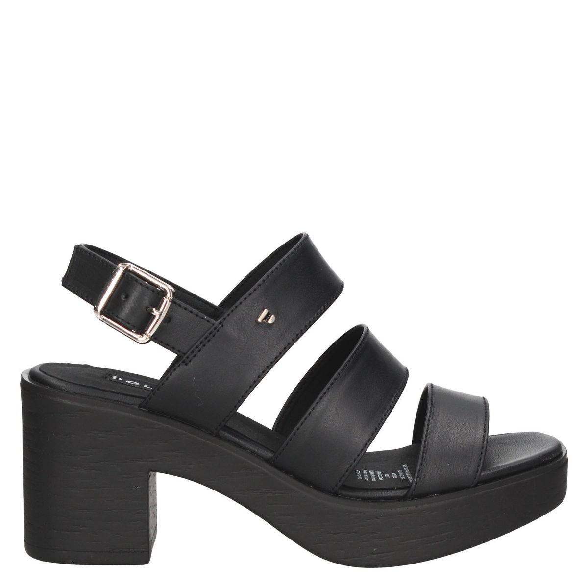 POLLINI - Sandalia Mujer Cuero Negro Pollini