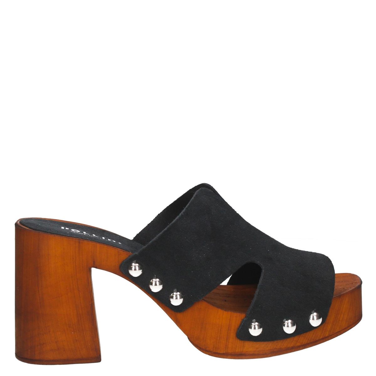 POLLINI - Sandalia Mujer Cuero Negro Pollini