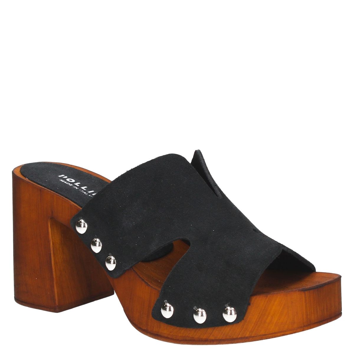 POLLINI - Sandalia Mujer Cuero Negro Pollini