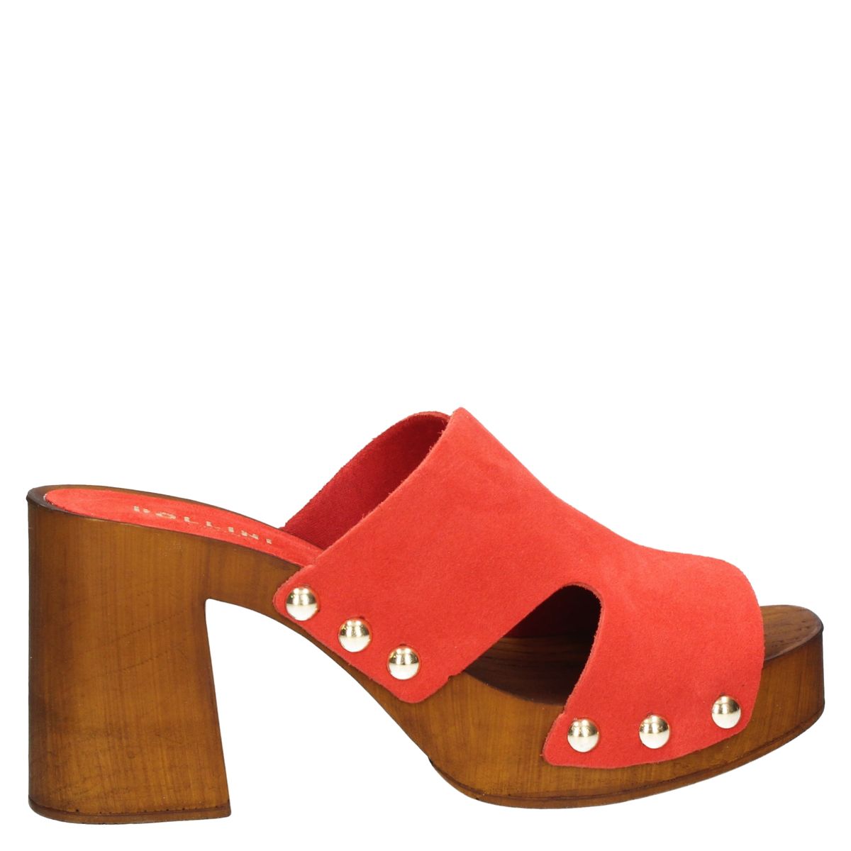 POLLINI - Sandalia Mujer Cuero Rojo Pollini