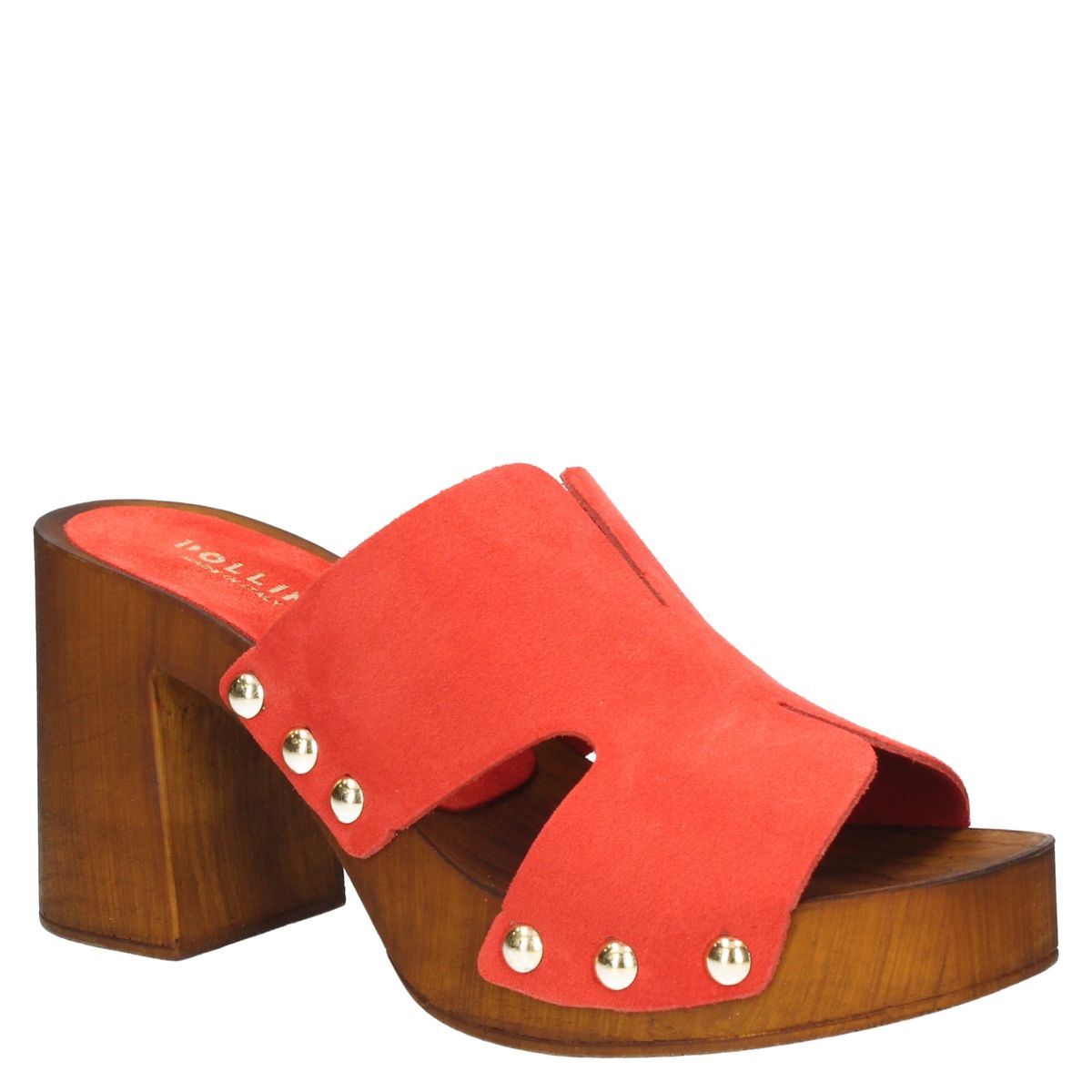 POLLINI - Sandalia Mujer Cuero Rojo Pollini
