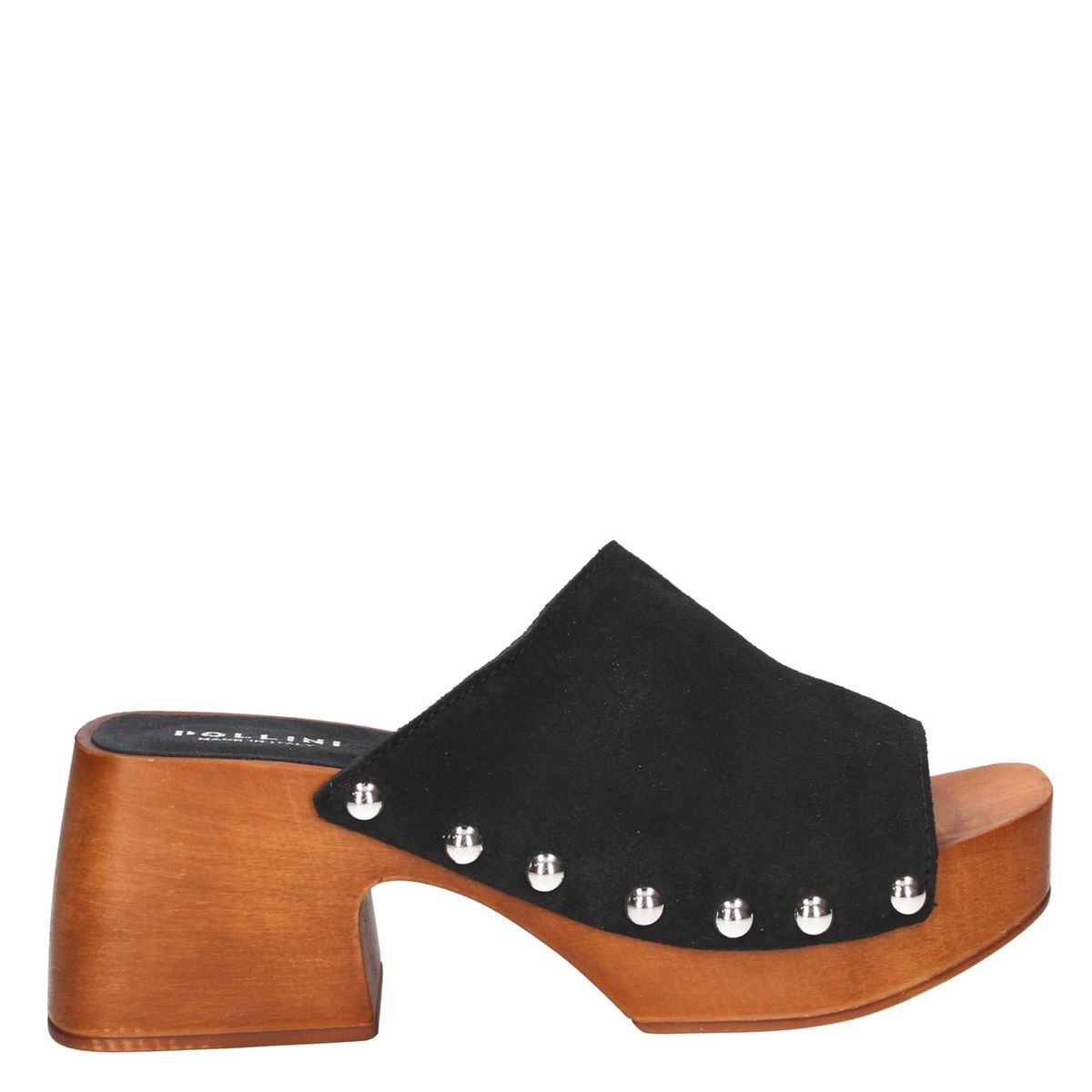 POLLINI - Sandalia Mujer Cuero Negra Pollini