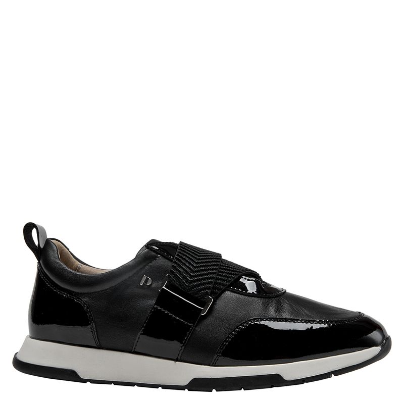 POLLINI - Zapatilla Urbana Mujer Cuero Negro Pollini