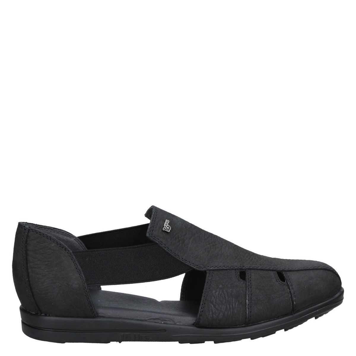 16 HRS - 16 hrs Sandalia mujer cuero negro