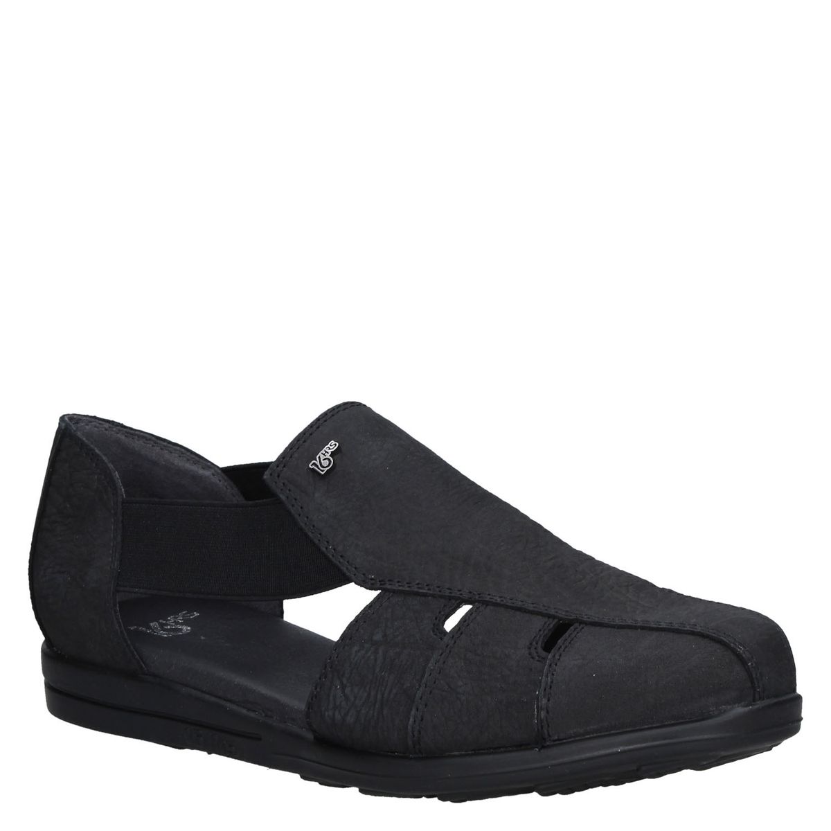 16 HRS - 16 hrs Sandalia mujer cuero negro