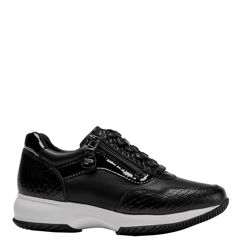 16 HRS - Zapatilla Urbana Mujer Cuero Negro 16 Hrs