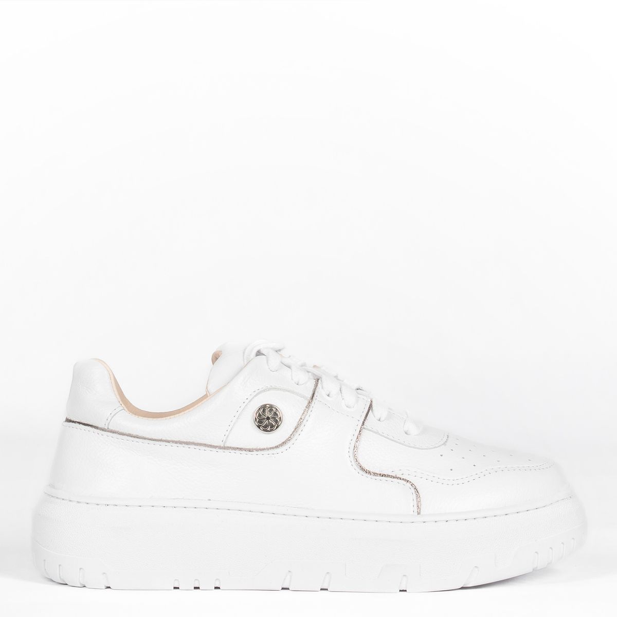 JAVIERA POCH - Zapatilla Urbana Mujer Cuero Blanco Javiera Poch