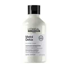 LOREAL PROFESSIONNEL - Shampoo Sin Sulfatos Cabello Dañado y con Color Metal Detox 300 ml Serie Expert