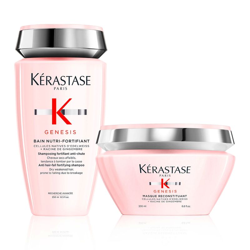 KERASTASE - Set Anti Caída Shampoo Genesis 250ml + Máscara fortalecedora 200ml
