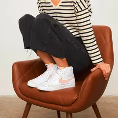 NIKE - Blazer Mid 77 Zapatilla Urbana Mujer Cuero Blanco