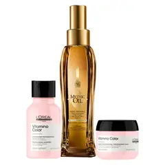 LOREAL PROFESSIONNEL - Set Cuidado del Color Shampoo Vitamino Color 300ml + Máscara 75ml + Aceite Mythic Oil 100ml