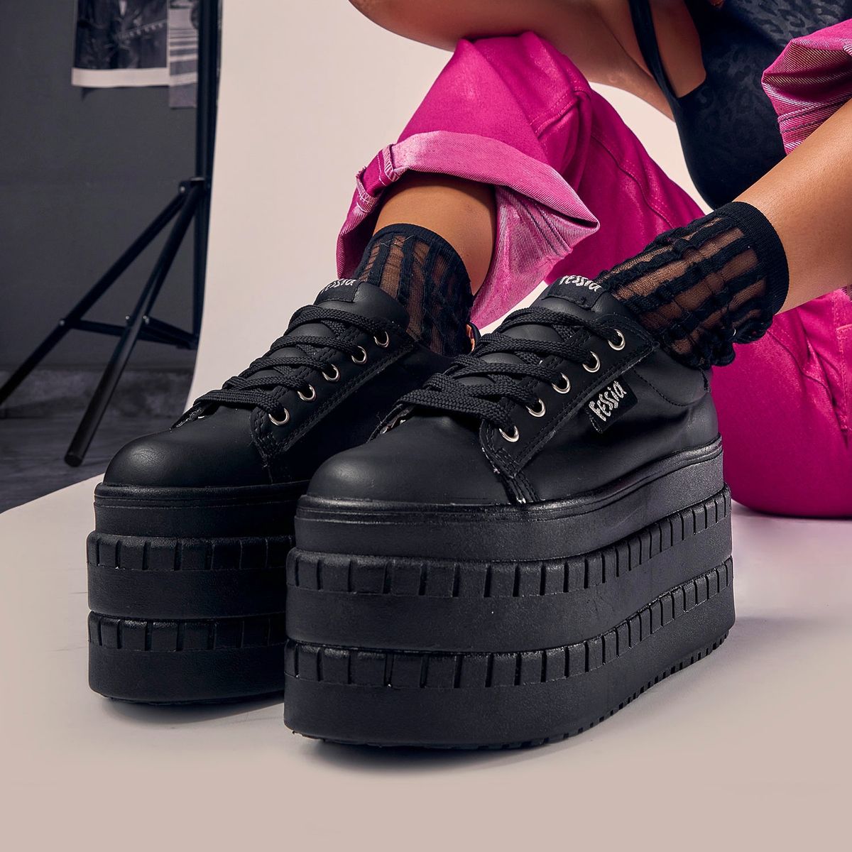 FESSIA - Fessia Zapatilla urbana mujer negro