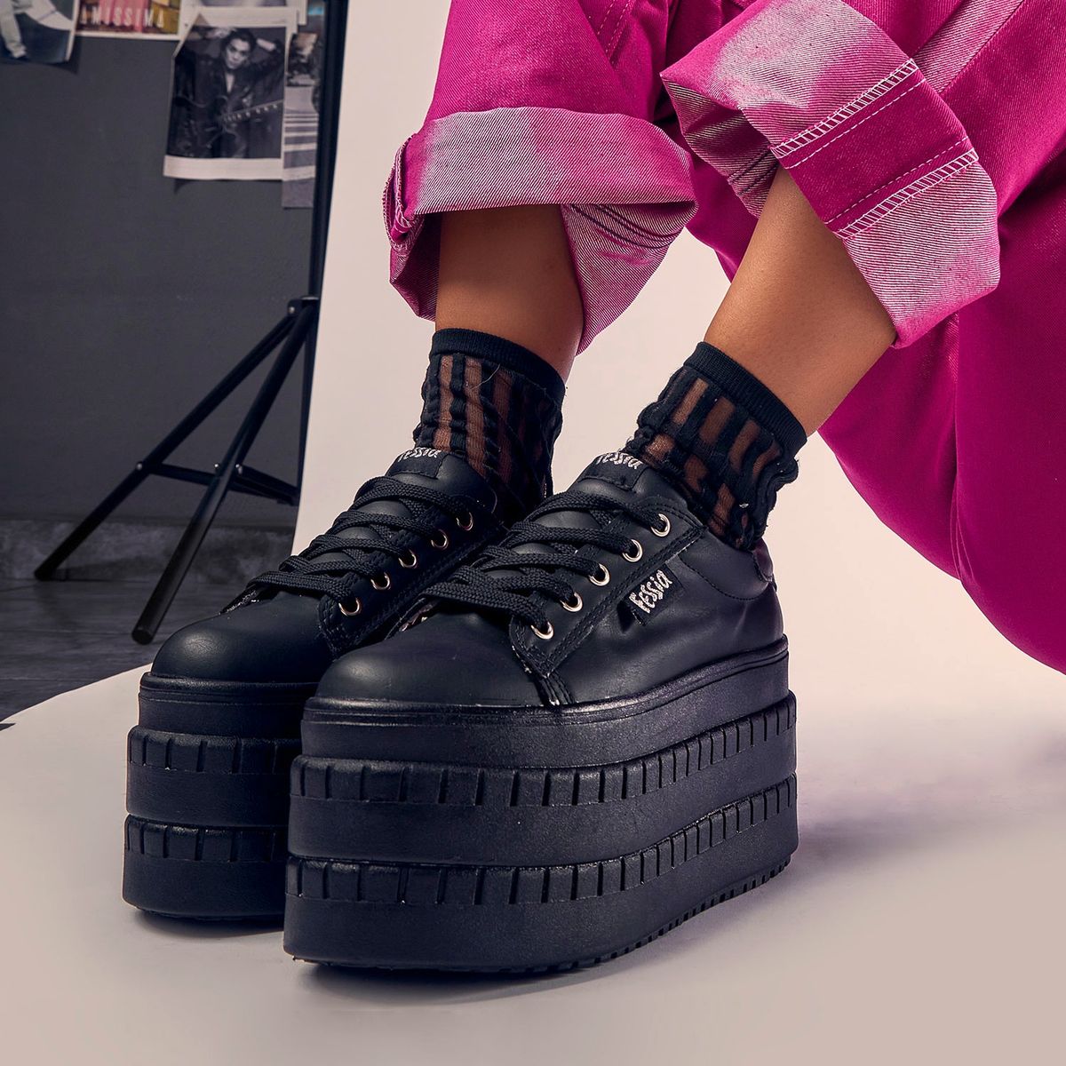 FESSIA - Fessia Zapatilla urbana mujer negro