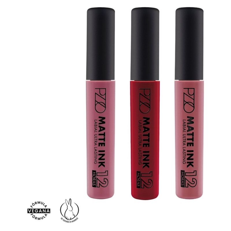 PETRIZZIO - Set 3 Labiales Líquidos Larga Duración Matte Ink 12 h PZZO Petrizzio