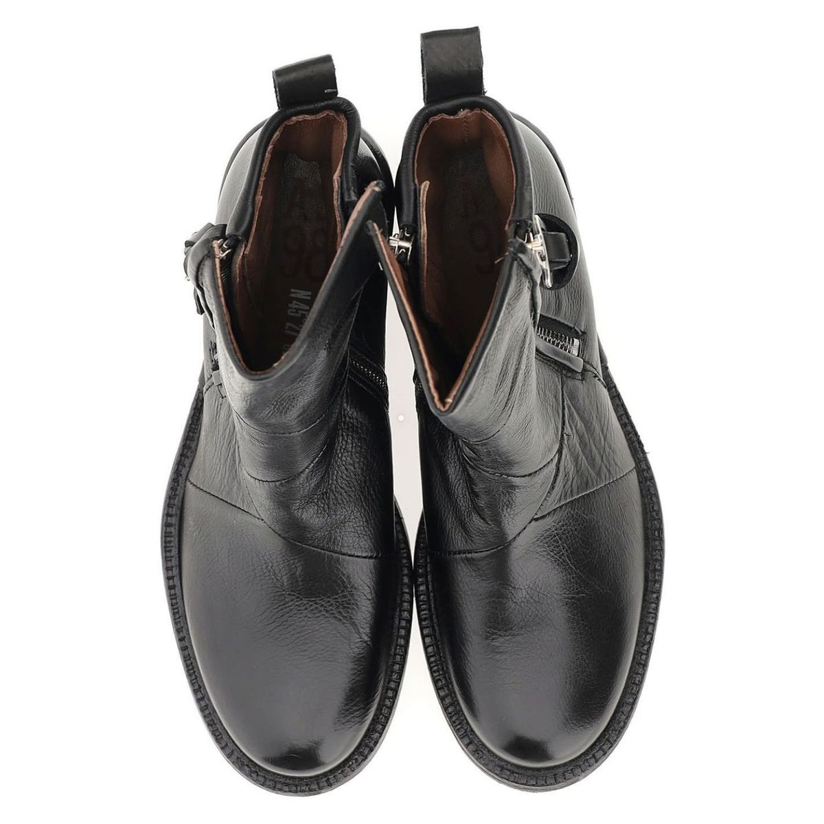 AS 98 - Botín Biker Mujer Cuero Negro As 98