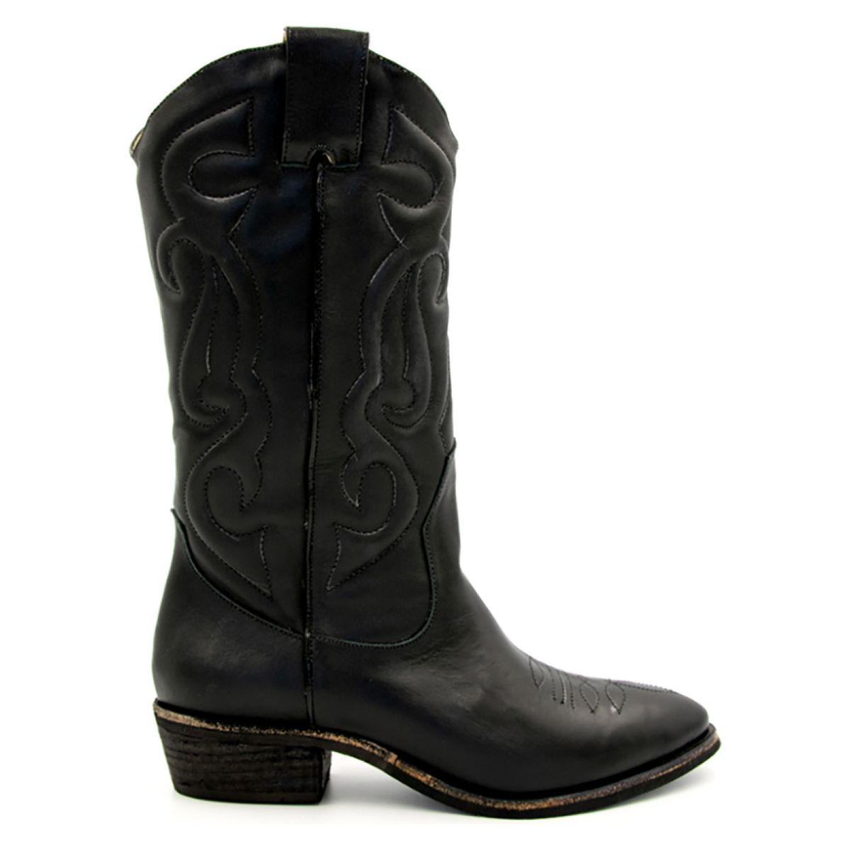 VANESSA GIL - Vanessa gil Bota mujer cuero negro