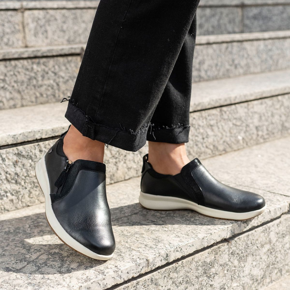 HUSH PUPPIES - Hush puppies Zapatilla urbana mujer cuero negro