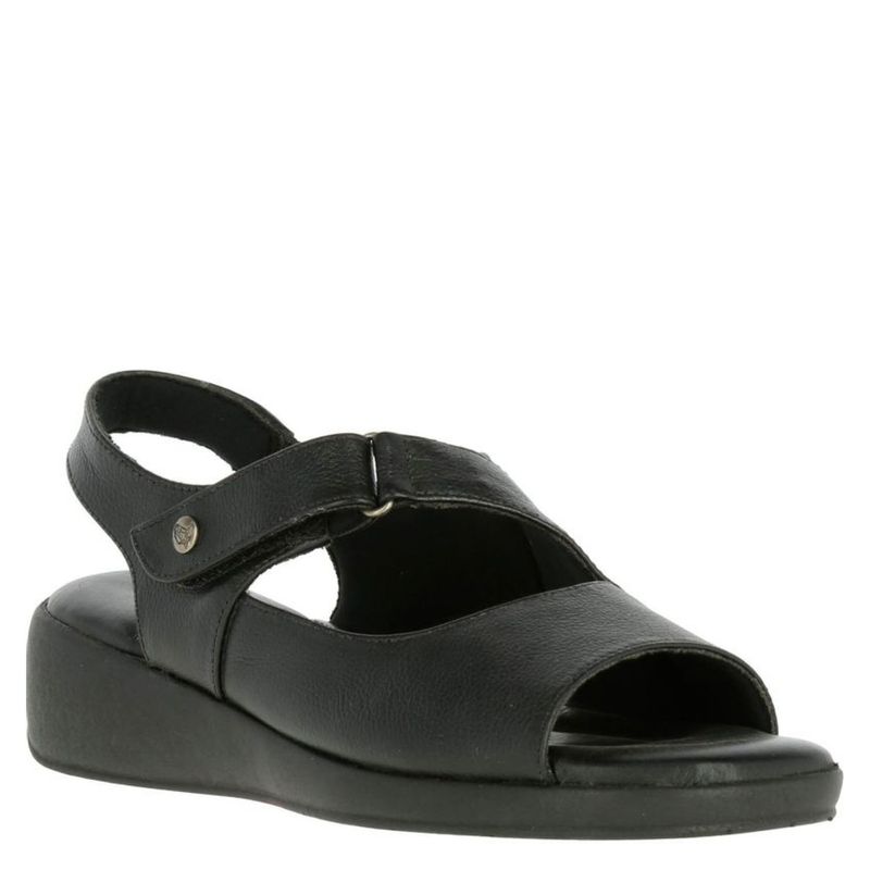 HUSH PUPPIES - Sandalia Mujer Cuero Negro Hush Puppies