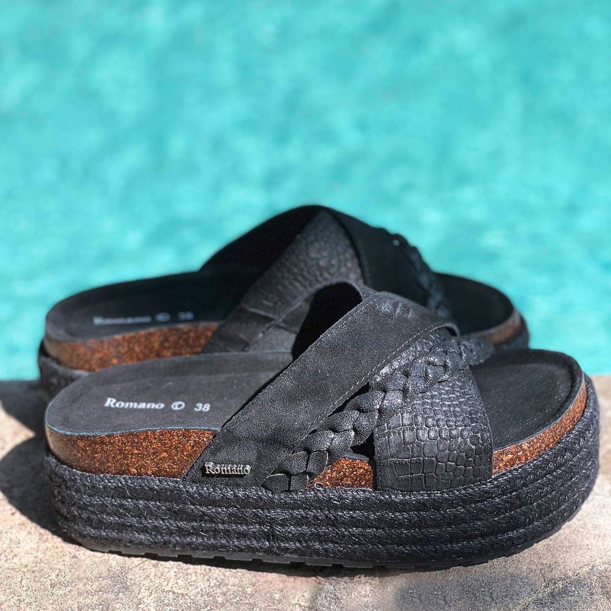 ROMANO - Romano Sandalia mujer cuero negro