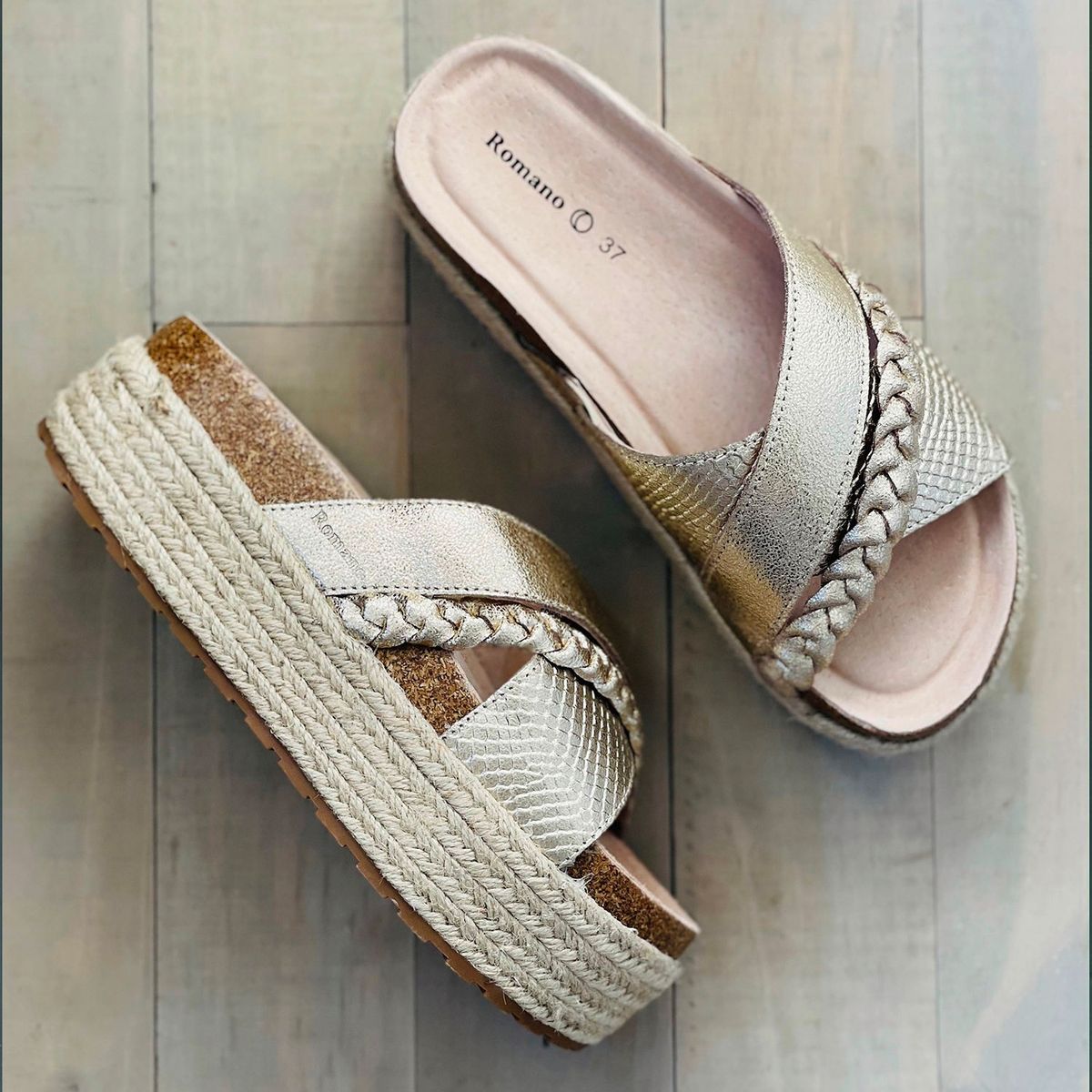 ROMANO - Romano Sandalia mujer cuero amarillo