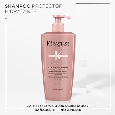 Imagen 2 del producto Shampoo Protección Del Color Cabello Fino Bain Chroma Respect Chroma Absolu 500ml