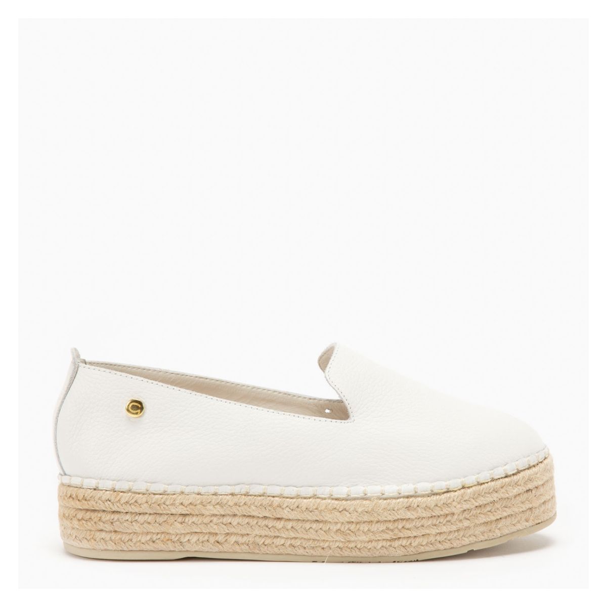 GACEL - Alpargata Mujer Cuero Blanco Gacel