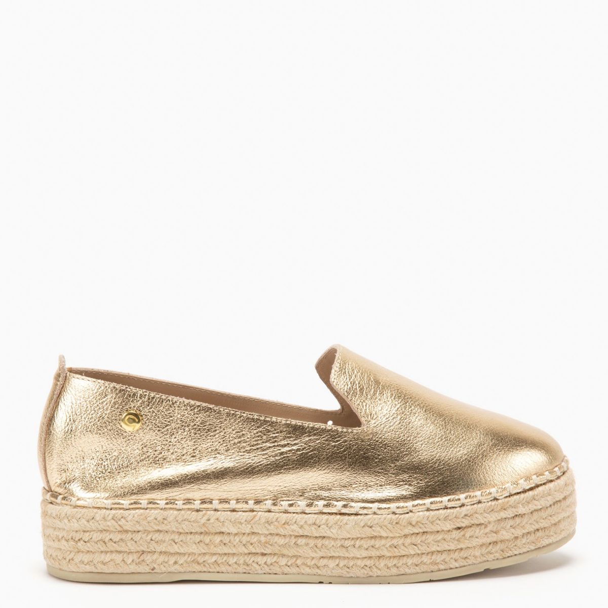 GACEL - Gacel Alpargata mujer cuero amarillo