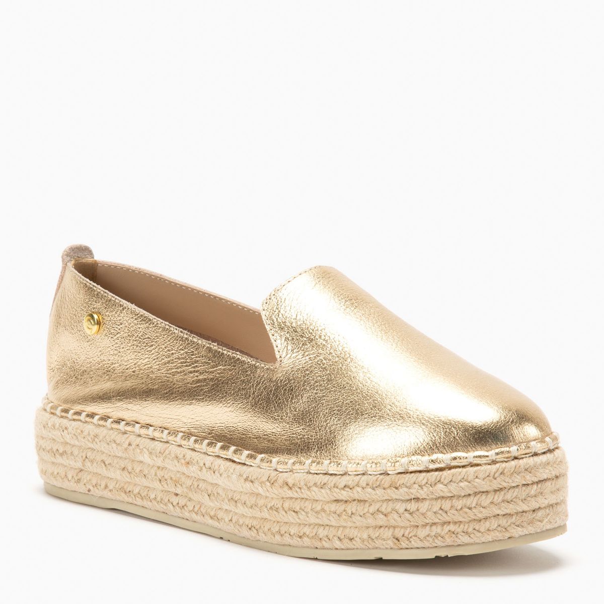 GACEL - Gacel Alpargata mujer cuero amarillo