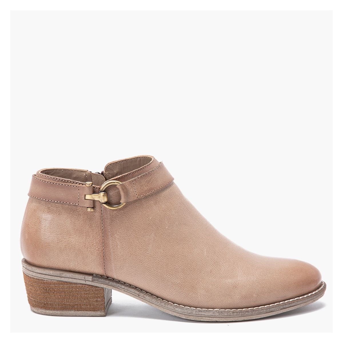 GACEL - Botin Mujer Cuero Beige/Khaki Gacel