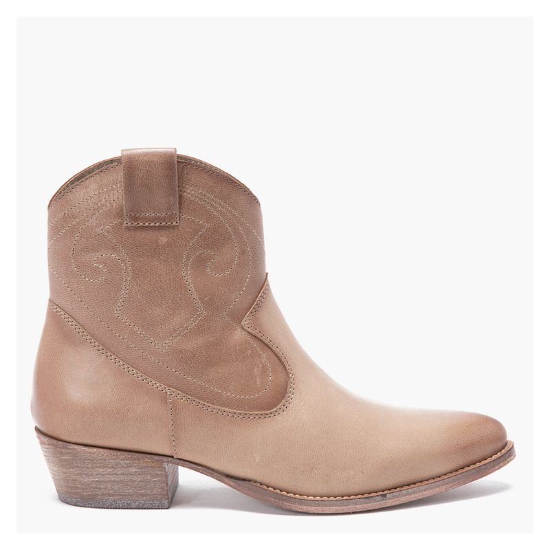 GACEL - Botin Mujer Cuero Beige/Khaki Gacel