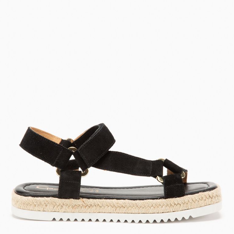 GACEL Sandalia mujer cuero negro