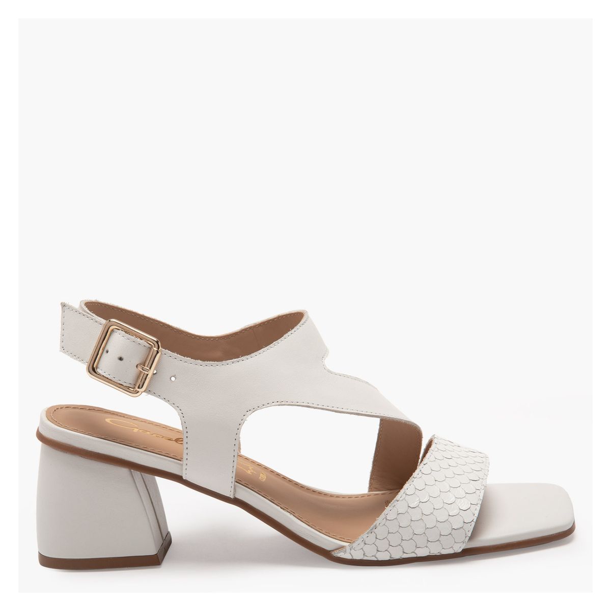 GACEL - Sandalia Mujer Cuero Blanco Gacel