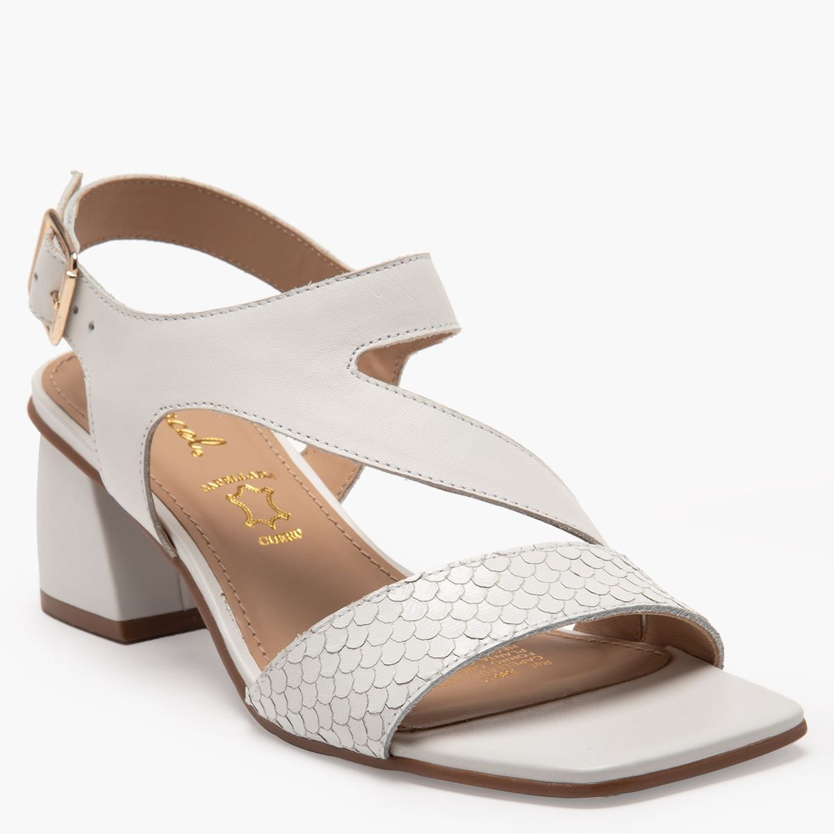 GACEL - Sandalia Mujer Cuero Blanco Gacel