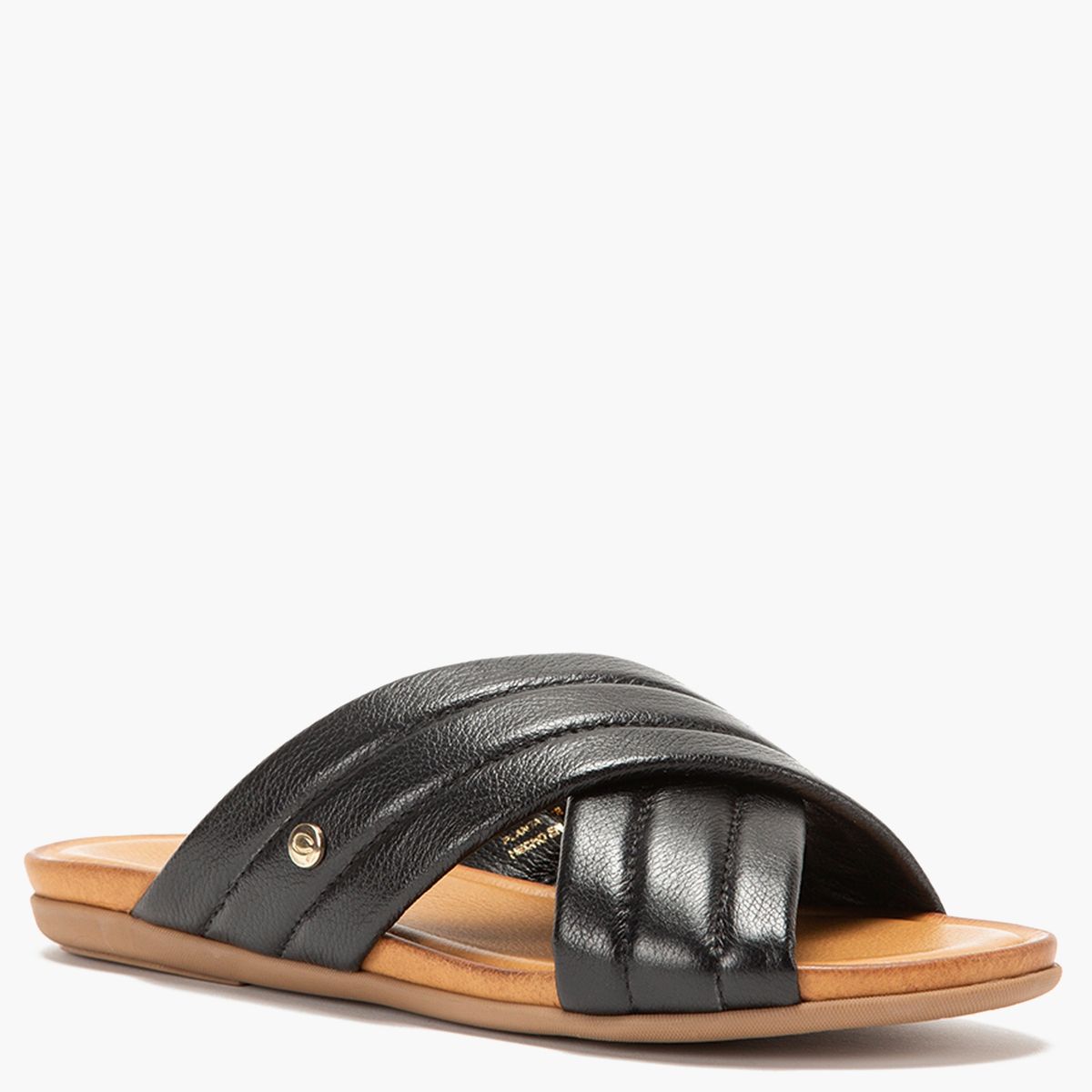 GACEL - Sandalia Mujer Cuero Negro Gacel