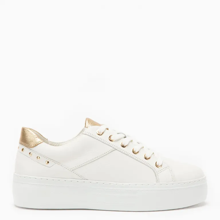 GACEL Zapatilla Urbana Mujer Cuero Blanco Gacel