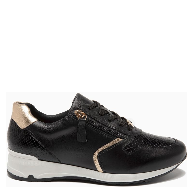 GACEL - Zapatilla Urbana Mujer Cuero Negro Gacel