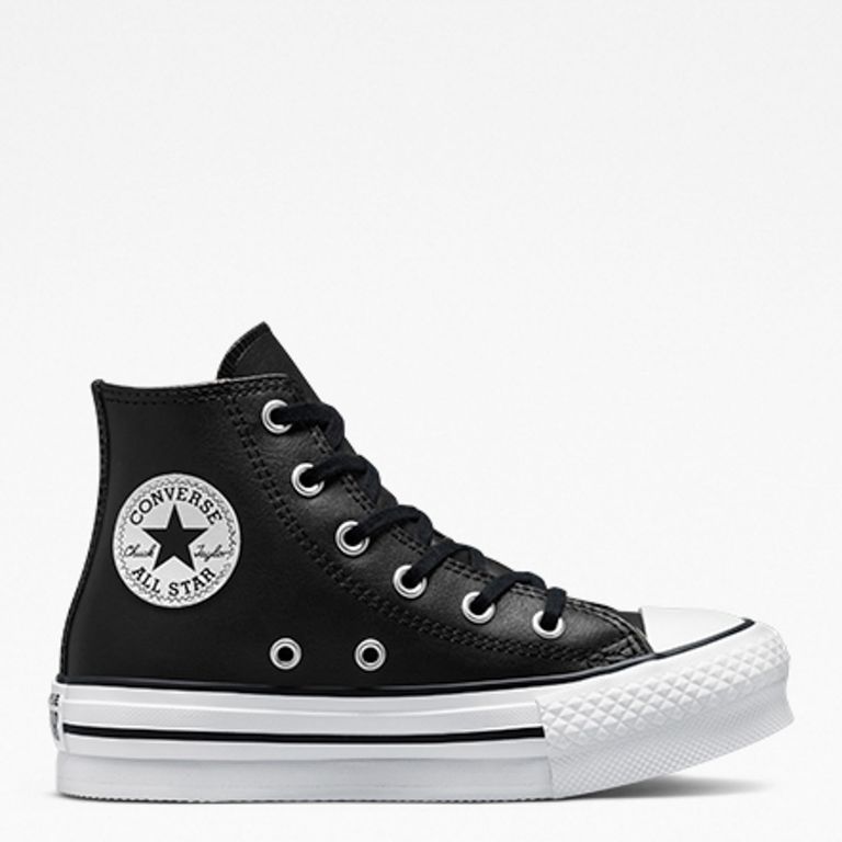 Chuck Taylor All Star Eva Lift Zapatilla Urbana Niña Cuero Negro (27 A 35)