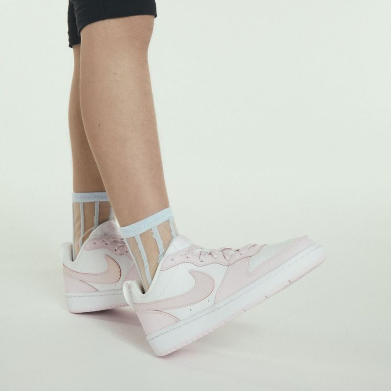 NIKE - Court Borough Low 2 Zapatilla Urbana Niña Cuero Blanco (34.5 a 37.5) Nike