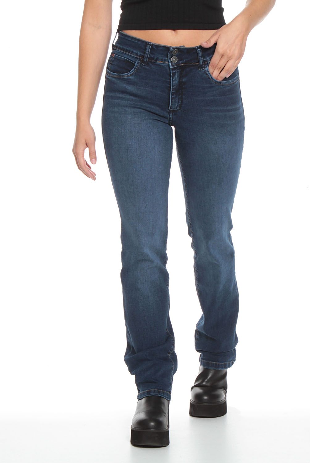 WADOS - Jeans Straight Tiro Alto Mujer Wados
