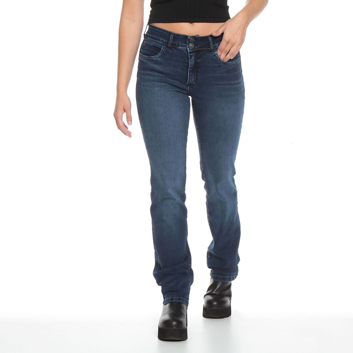 WADOS - Jeans Straight Tiro Alto Mujer Wados