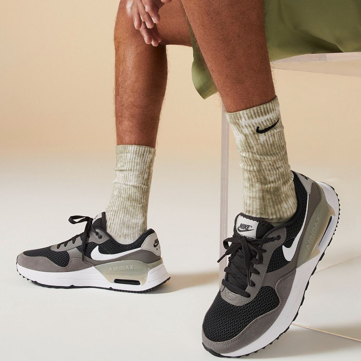 NIKE - Air Max Systm Zapatilla Urbana Hombre Cuero Negro Nike