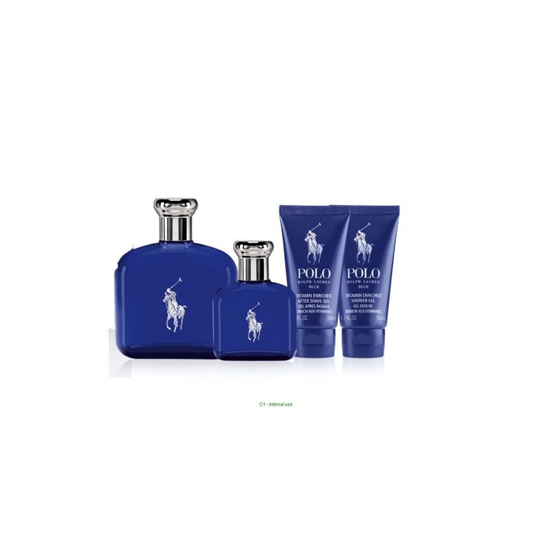 RALPH LAUREN - Set Perfume Hombre Polo Blue EDT 125Ml + 40Ml +As 50Ml + Sg 50Ml Polo Ralph Lauren