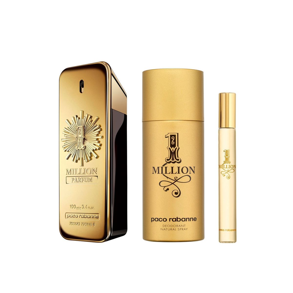 RABANNE - 1 Million Parfum EDP 100 ML + Desodorante 150 ML + Mega Spritzer 10 ML Rabanne