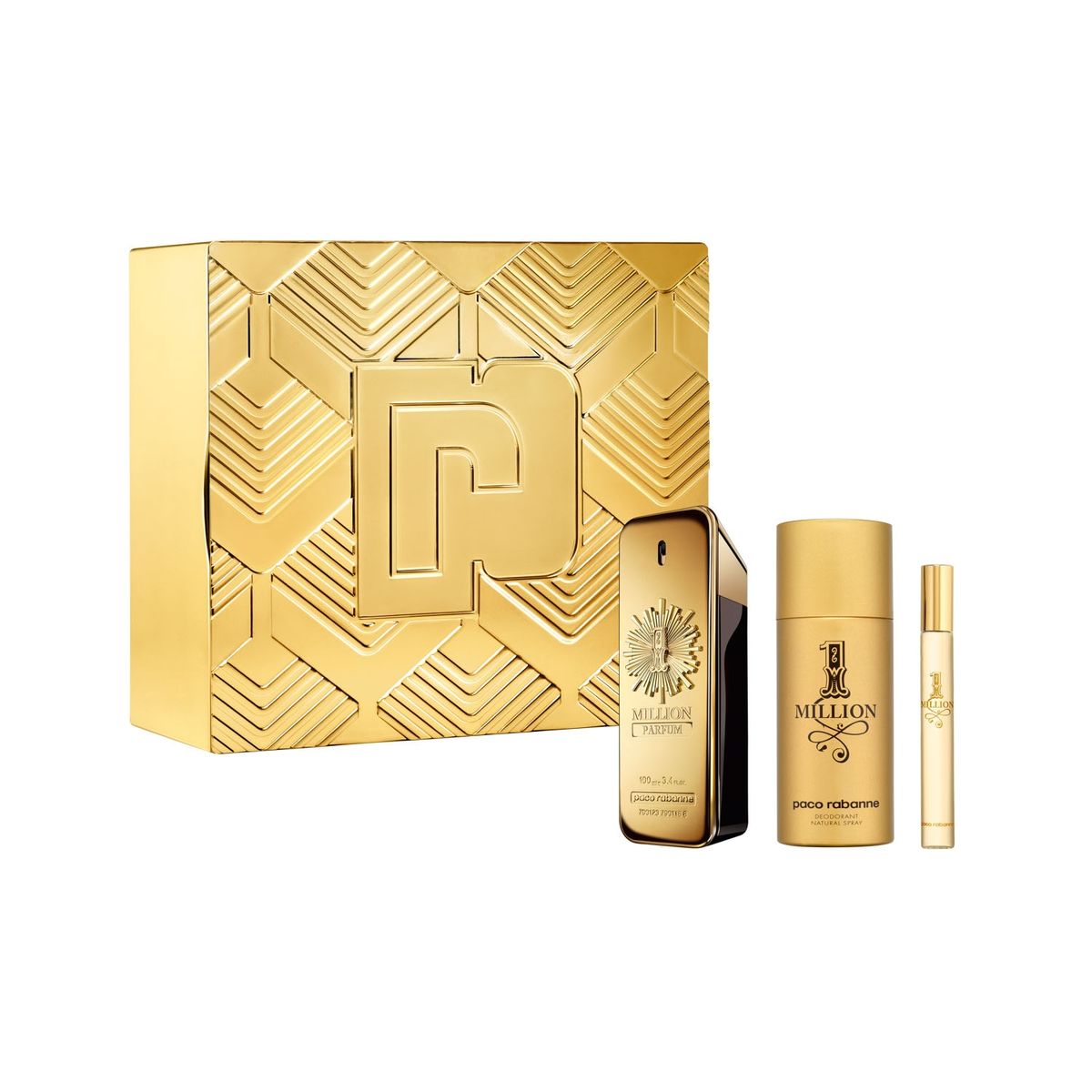 RABANNE - 1 Million Parfum EDP 100 ML + Desodorante 150 ML + Mega Spritzer 10 ML Rabanne