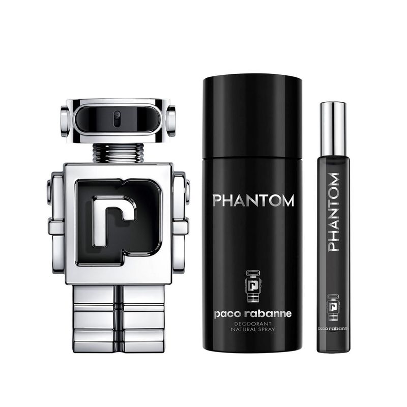 RABANNE - Perfume Hombre Phantom EDT 100Ml + Desodorante 150Ml + Megaspritzer 10Ml Paco Rabanne