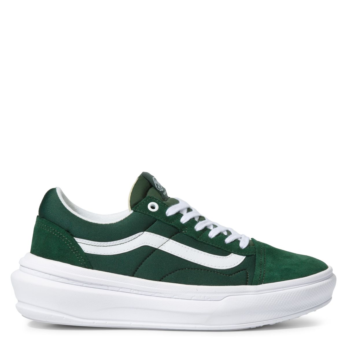 VANS - Ua Old Skool Overt Cc Dark Green/White Zapatilla Urbana Unisex Cuero Verde Vans