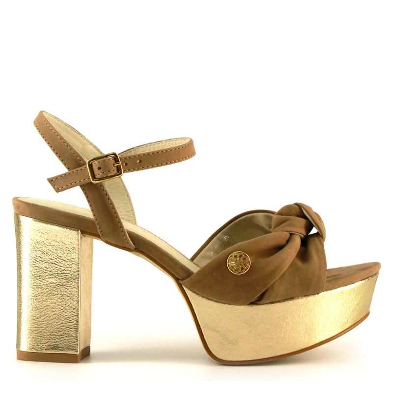 JAVIERA POCH - Sandalia Mujer Cuero Amarillo Javiera Poch