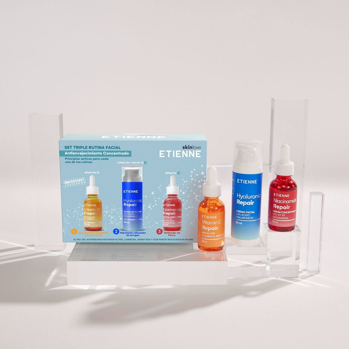 ETIENNE - Set Triple Rutina Facial Concentrado Antienvejecimiento Etienne