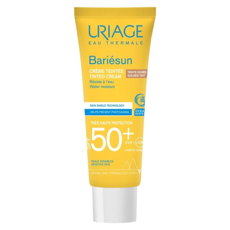 Protector Solar Facial Bariésun Crema con Color Dorado FPS 50+ 50 ml de